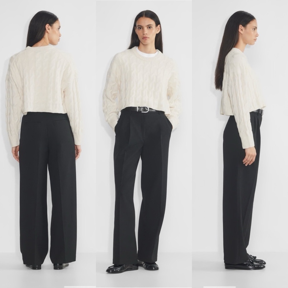 NWT Aritzia Babaton Glory Merino Wool Sweater in Light Birch Size Small